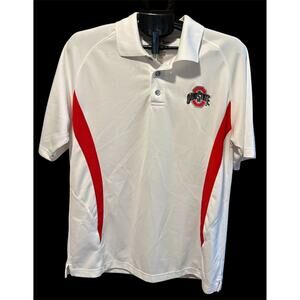 Size Medium Ohio State Buckeyes Polo Shirt Mens Embroidered Logo White Color OSU